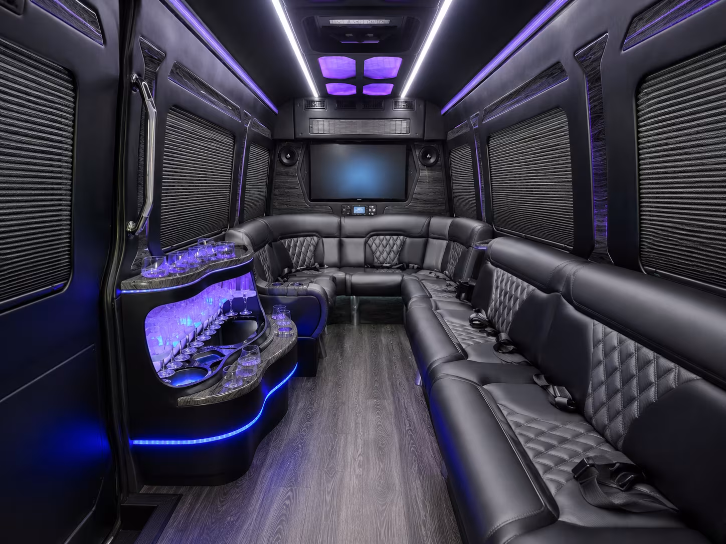 chino hills 30 passenger party bus interior