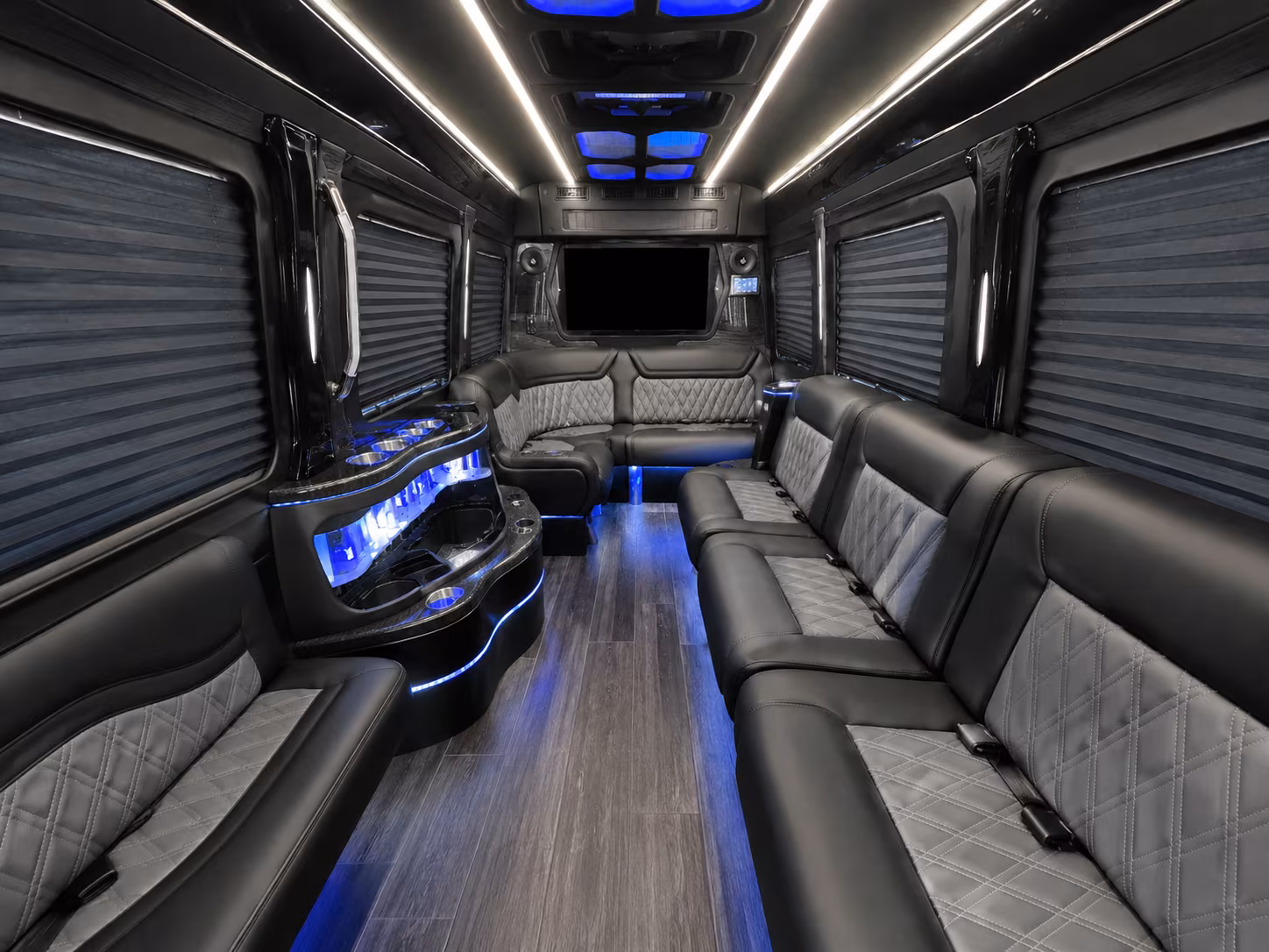 chino hills 40 passenger party bus inside