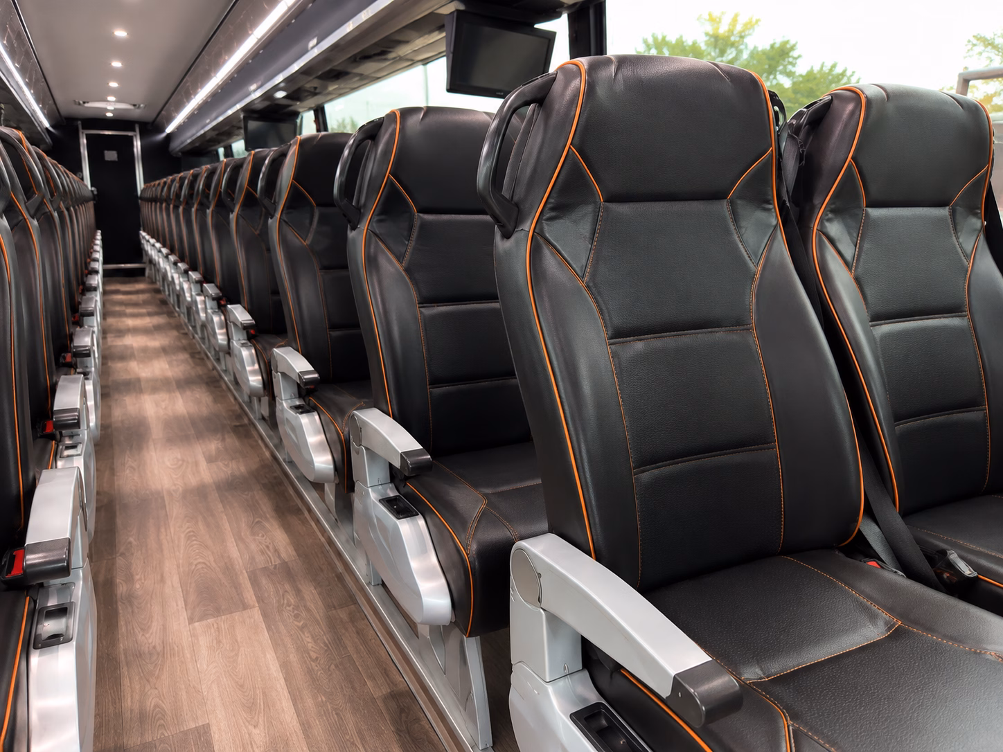 chino hills charter bus rental interior